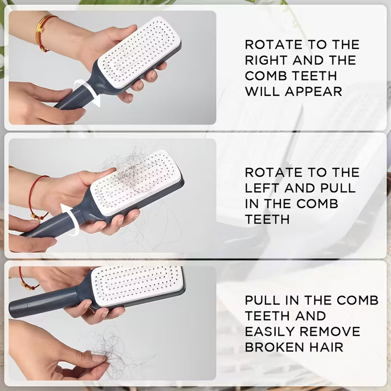 EveTech Luxe AirSilk™ – Self-Cleaning Massage Hair Brush